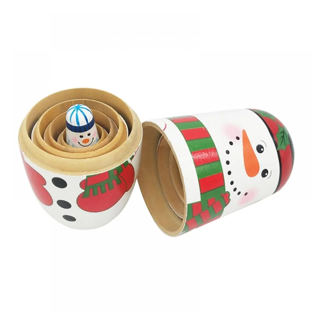 5 Pcs Wooden Handmade Matryoshka Nesting Dolls Stacking Doll Set D751198