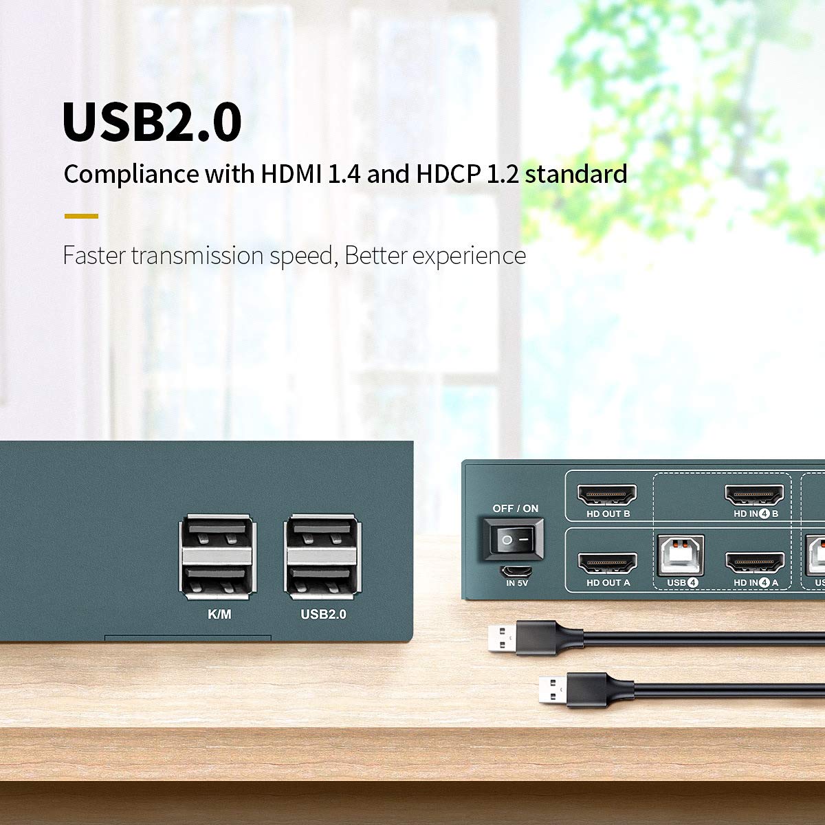 HDMI KVM Switch Dual Monitor 4 Port 4K@30Hz D955820