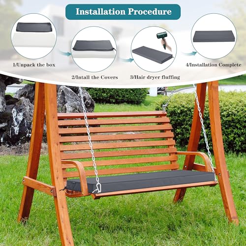 Navy Waterproof Bench Cushion 59 x 18 Inch K651471