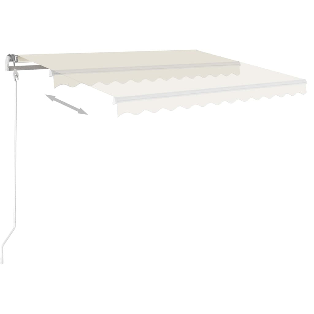Cream Retractable Awning with LED X526504