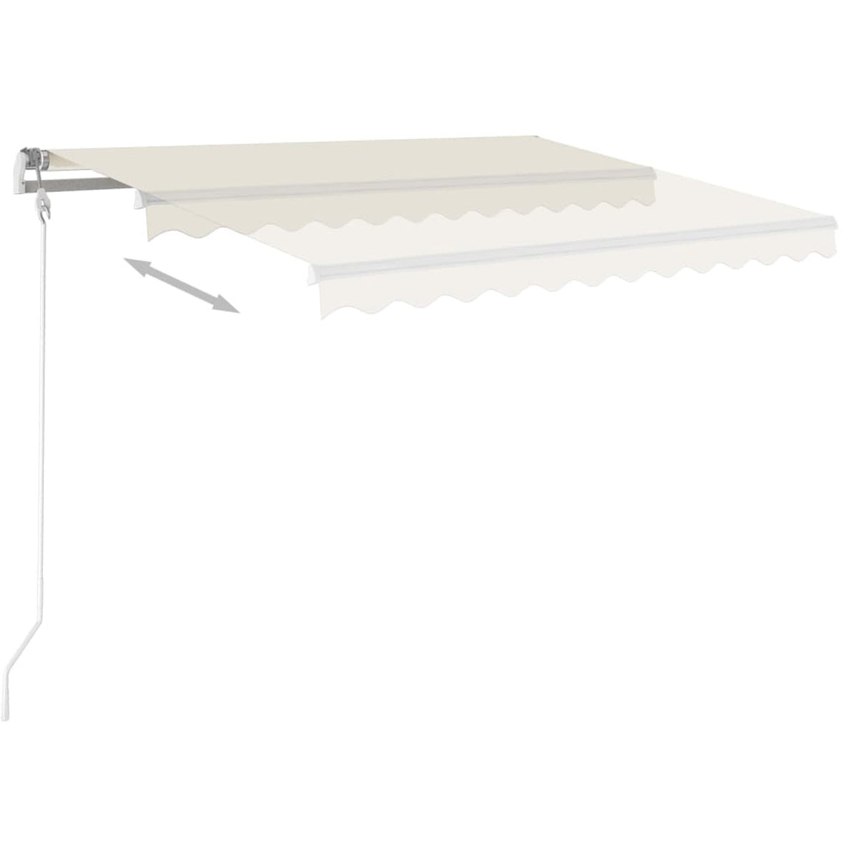 Cream Retractable Awning with LED X526504
