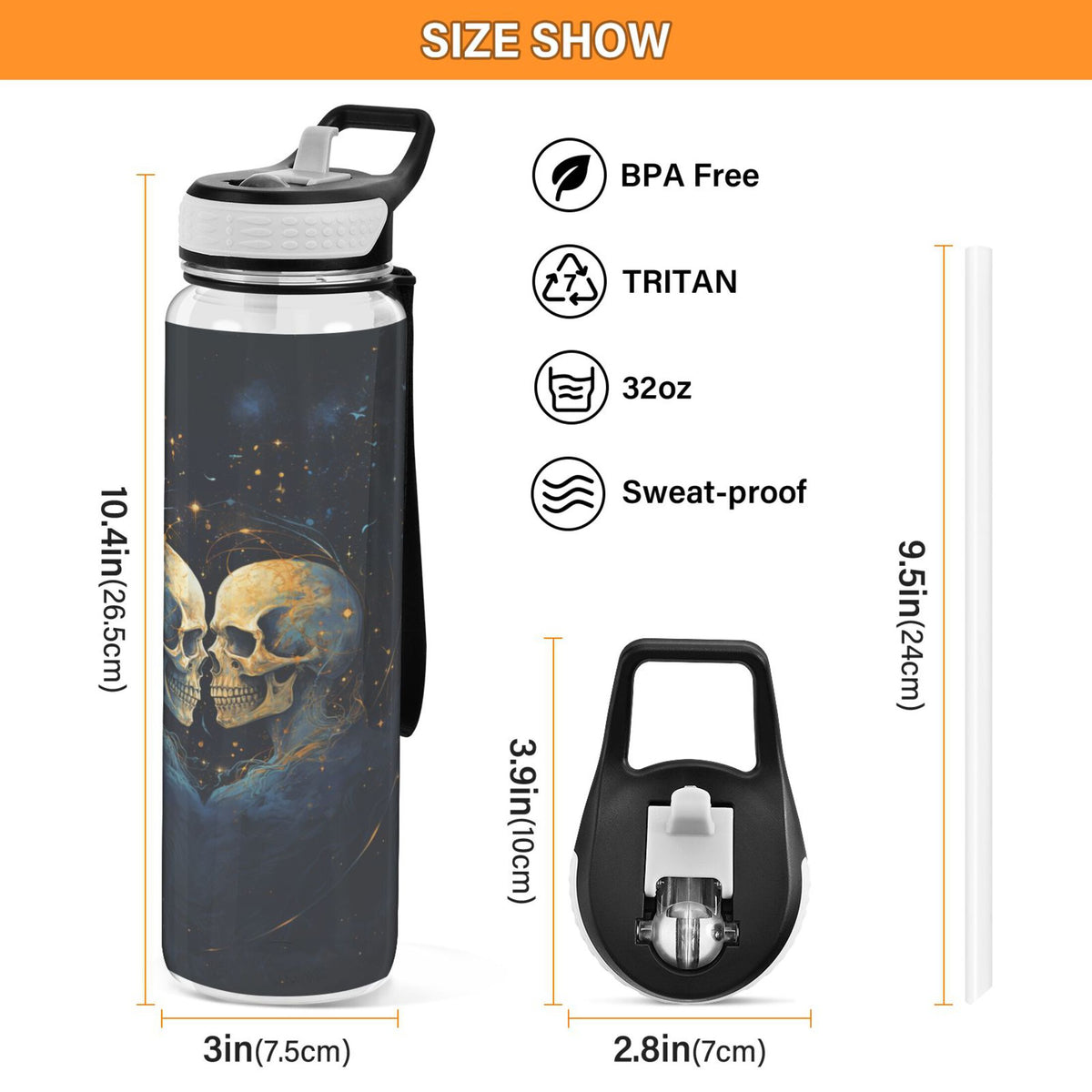 32oz Leakproof Tritan Water Bottle with Straw Z4264