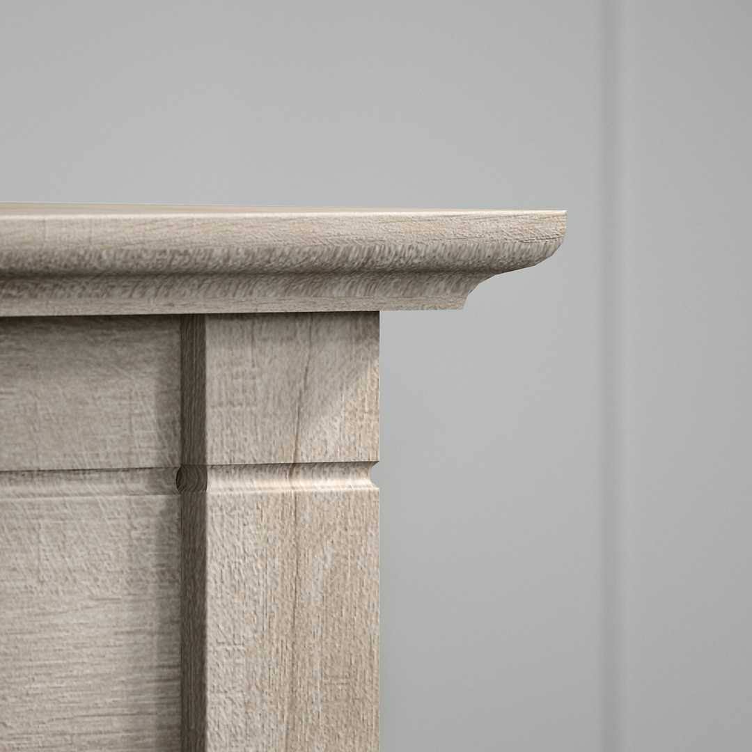 60W L Shaped Desk, Cape Cod Gray D609