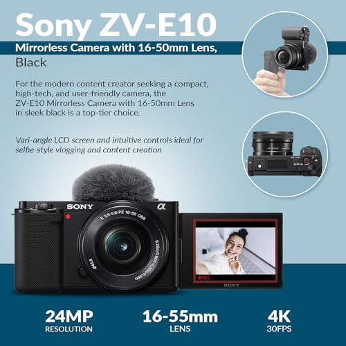 Black APS-C Mirrorless Interchangeable Lens Vlogging Camera with 16-50mm Lens V234723