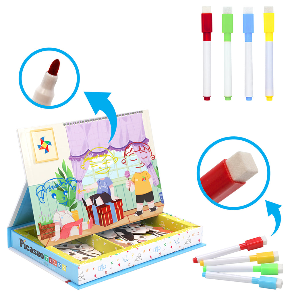 108pcs Magnetic Drawing Board Puzzle Book B498