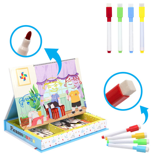 108pcs Magnetic Drawing Board Puzzle Book B498