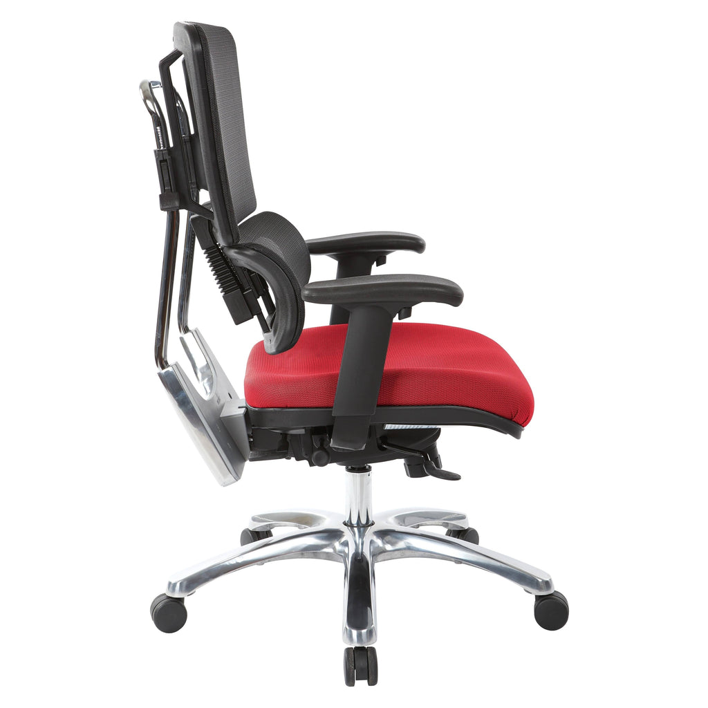 Olive Black Mesh Back Fabric Seat Chrome Base Chair P4216