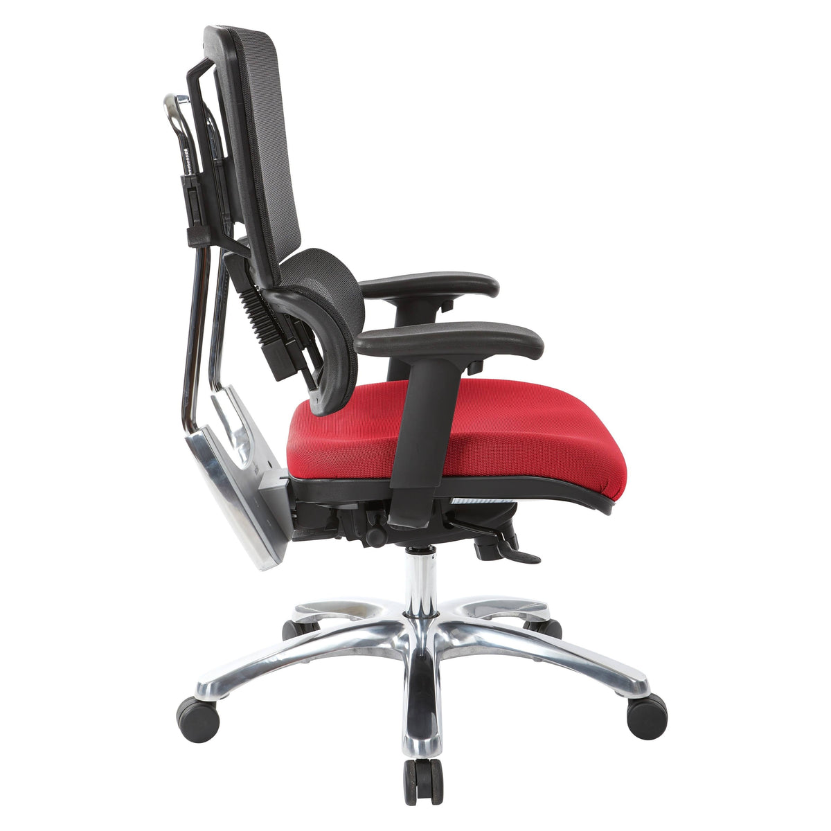 Olive Black Mesh Back Fabric Seat Chrome Base Chair P4216