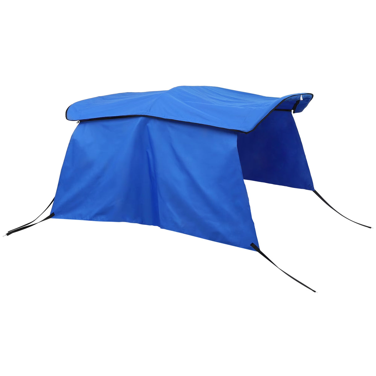 600D 3 Bow 6'L x 46"H x 67"-72"W Bimini Top Canvas Cover with Detachable Side Blocks Storage Blue X85560