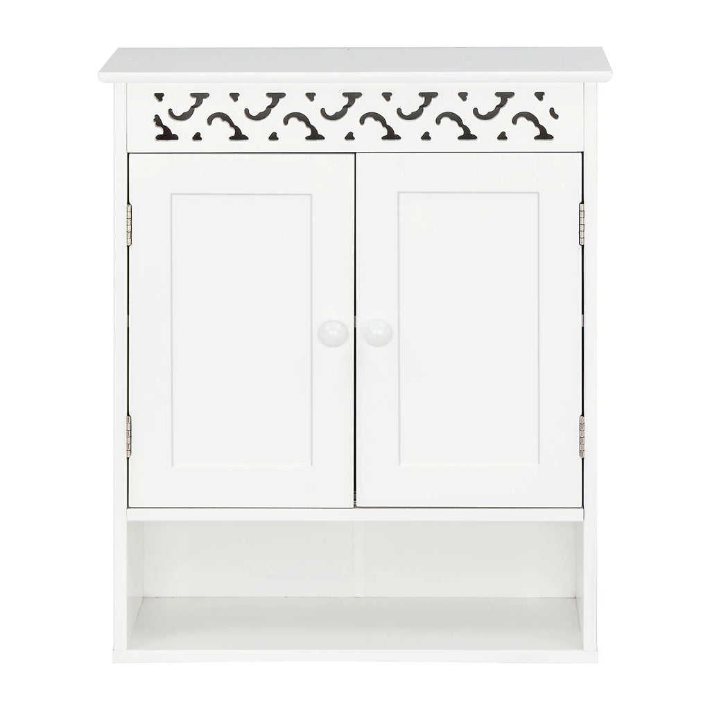 Wall Mounted Medicine Cabinet with Double Doors and Open Shelf C474971