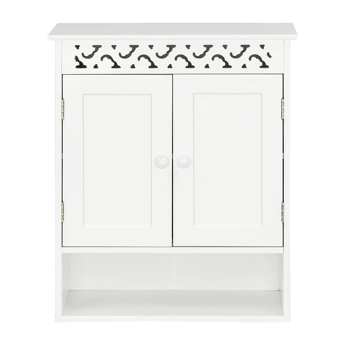 Wall Mounted Medicine Cabinet with Double Doors and Open Shelf C474971