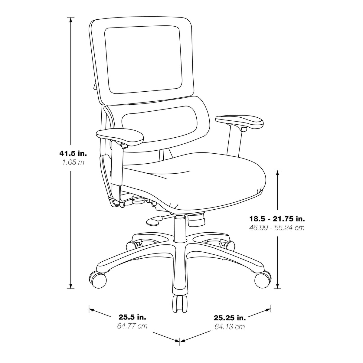 Olive Black Mesh Back Fabric Seat Chrome Base Chair P4216