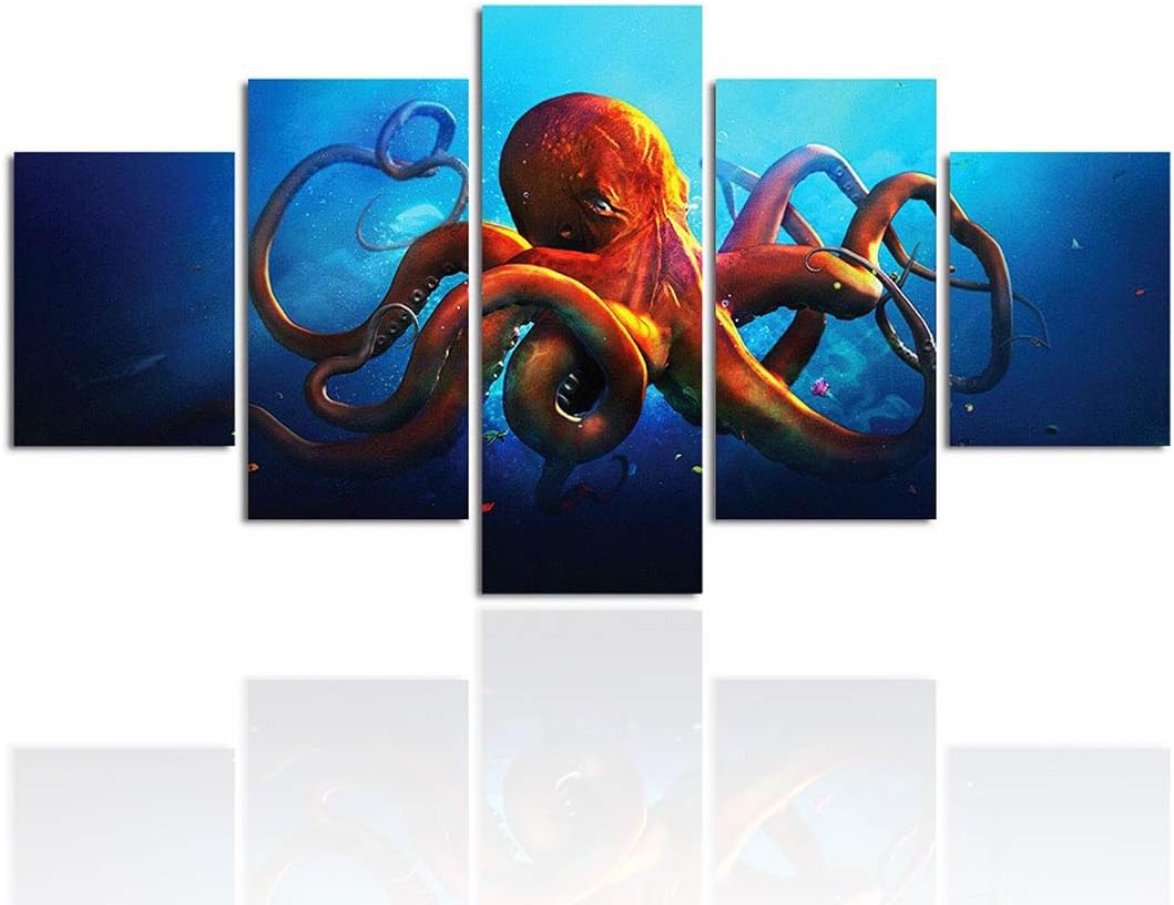 5 Pieces Octopus Canvas Wall Art Print K489