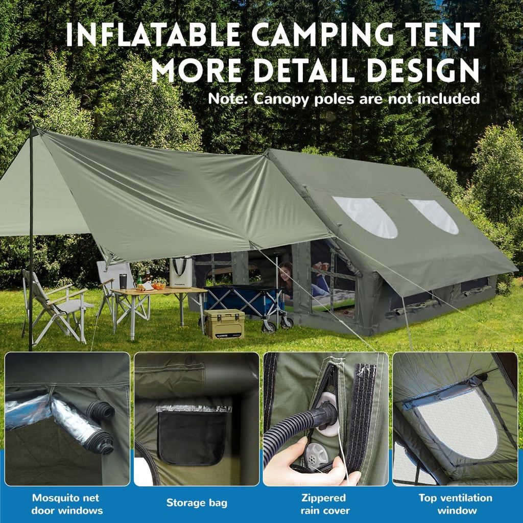 Inflatable Camping Tent with Pump, 4 Season, Waterproof F701