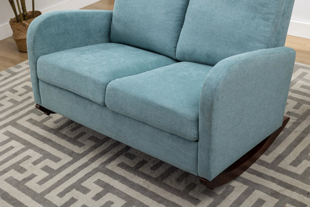 Oversized Upholstered Wingback Rocking Chair Q90871