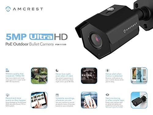 Black PoE Bullet IP Security Camera C886285