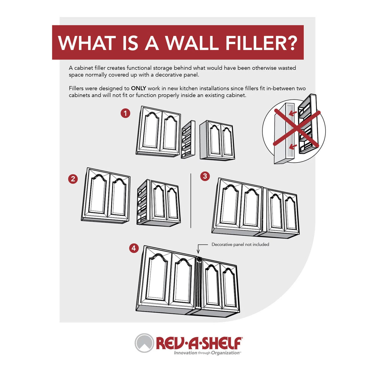 6 In Wood Wall Filler Cabinet Organizer L909788
