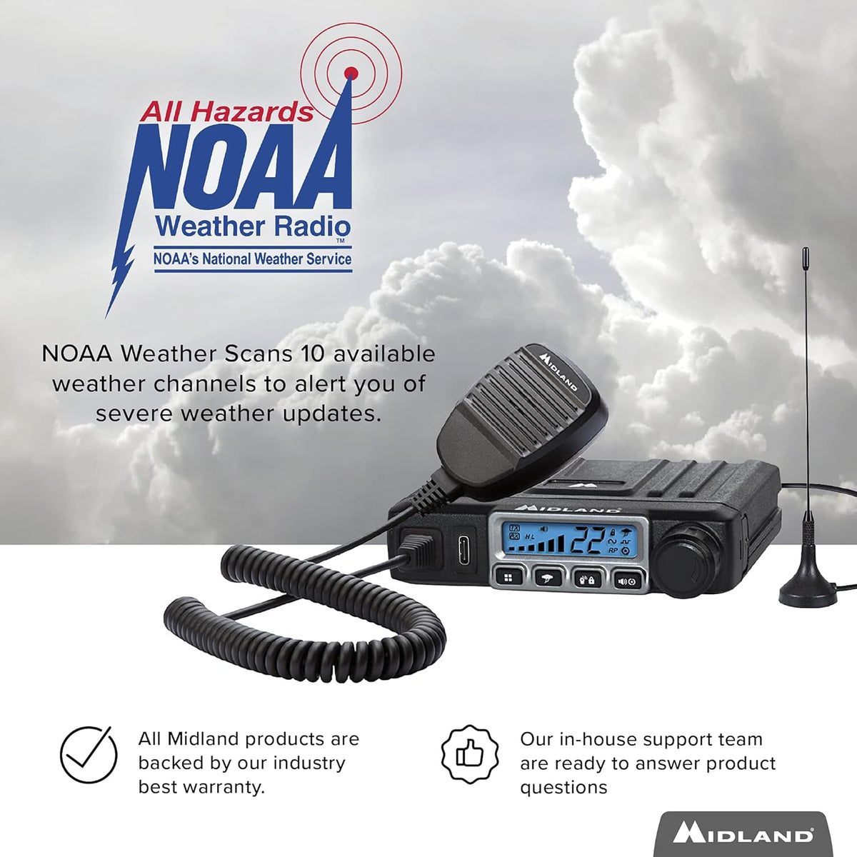 15 Watt GMRS Two-Way Radio with Magnetic Mount Antenna D91196
