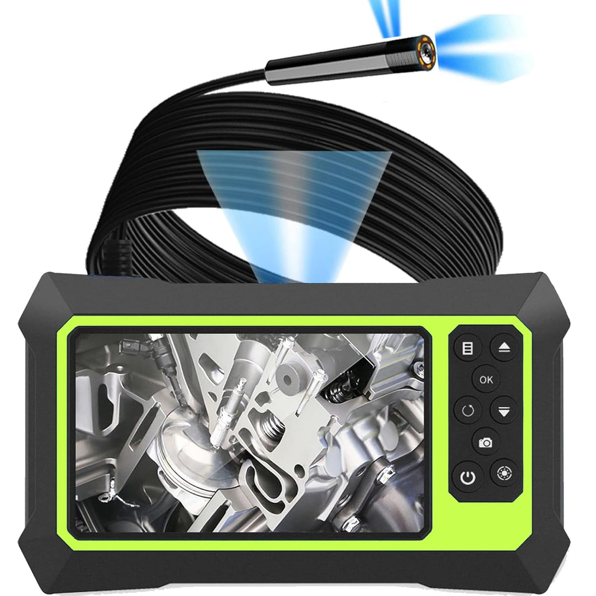 Endoscope Camera with Lights, 1080P HD Borescope Camera 4.3 Inch LCD Screen IP67 Waterproof, 3000mAh Battery, 32GB TF Card R667