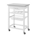 White Wood Kitchen Island Storage Cart L290
