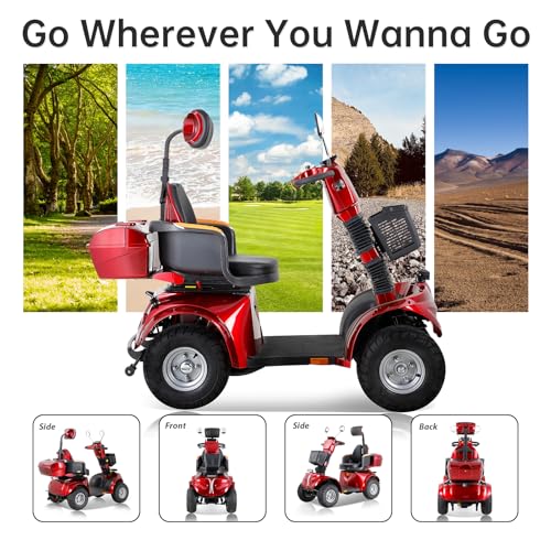 Red Heavy Duty 4 Wheel Mobility Scooter W969765