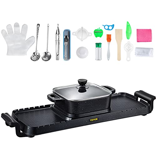 Electric Grill Hot Pot 2 in 1, Non-Stick Pan R9556