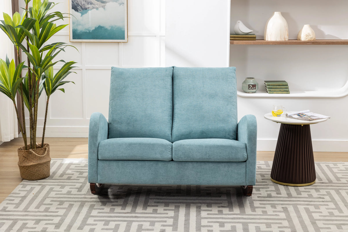 Oversized Upholstered Wingback Rocking Chair Q90871