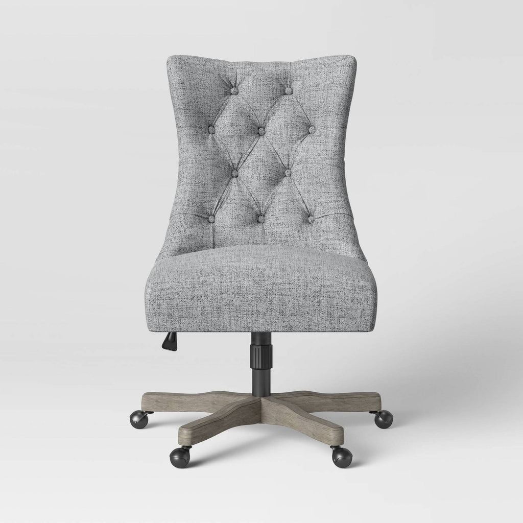 Tufted Back Office Chair Light Gray N9002