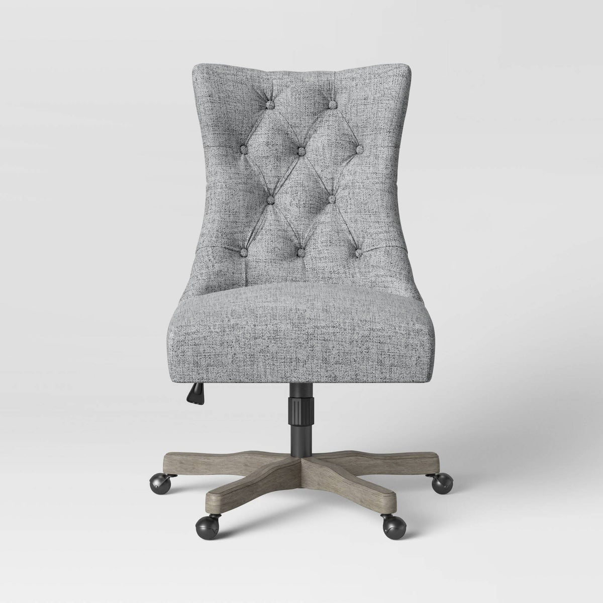 Tufted Back Office Chair Light Gray N9002