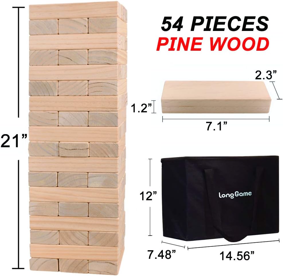 Jumbo Wood Stacking Lawn Game with Carry Bag B855