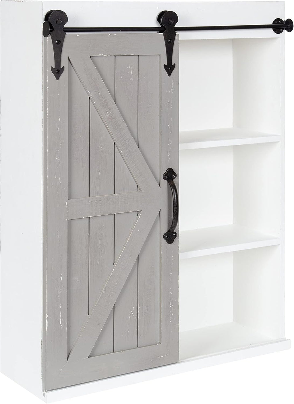Wood Wall Storage Cabinet with Sliding Barn Door O913633