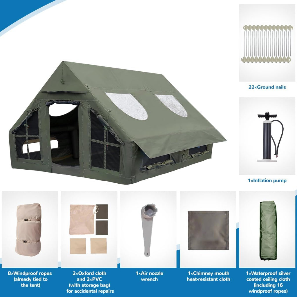 Inflatable Camping Tent with Pump, 4 Season, Waterproof F701