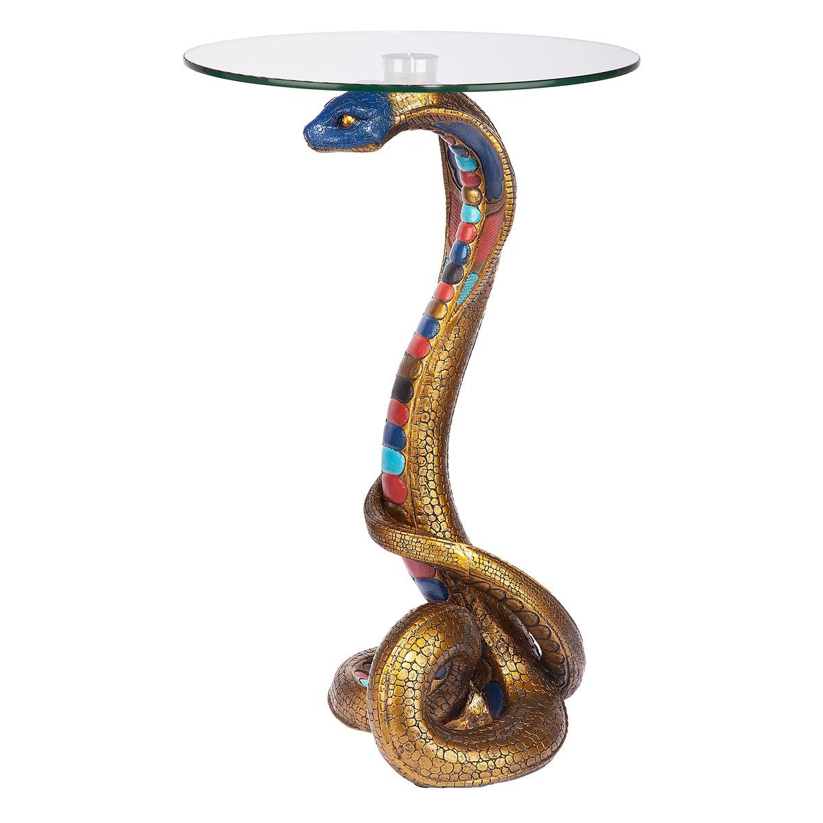 Egyptian Cobra Goddess Glass-Topped Table W406807