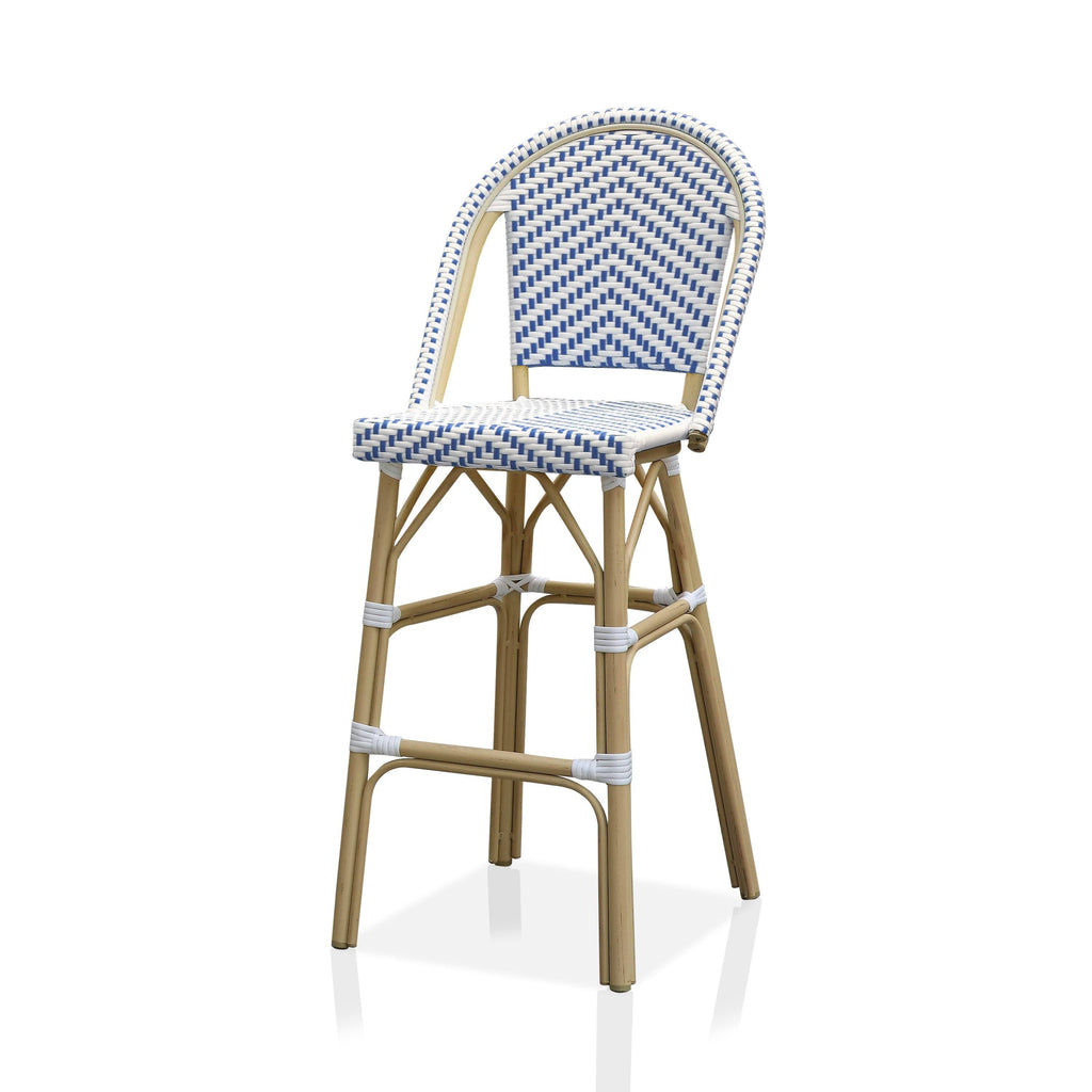Navy & White Patio Bar Chairs (Set of 2) U15228
