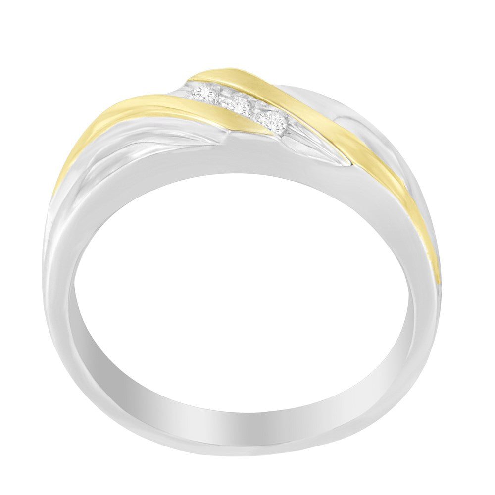10k Two-Toned Gold Diamond 3-Stone Ring P54397