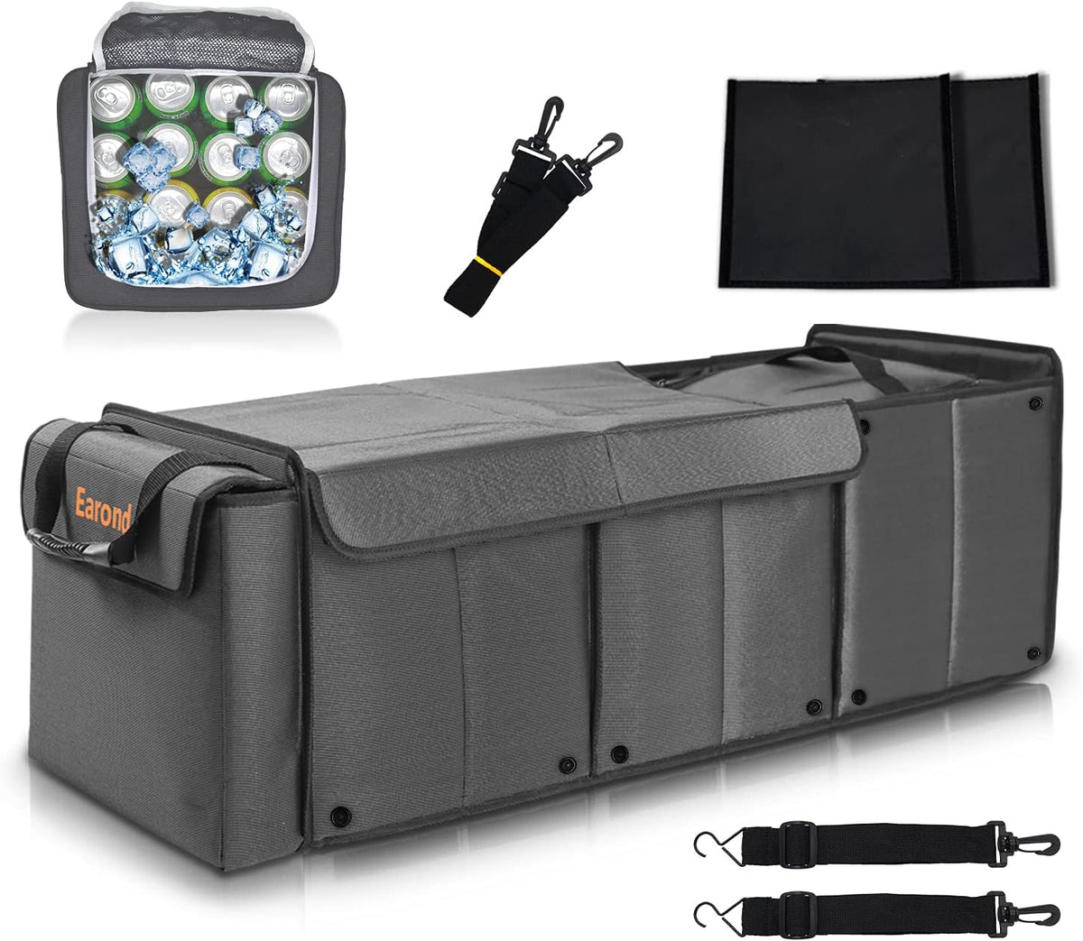Collapsible Car Trunk Organizer with Insulation Cooler Bag B342812