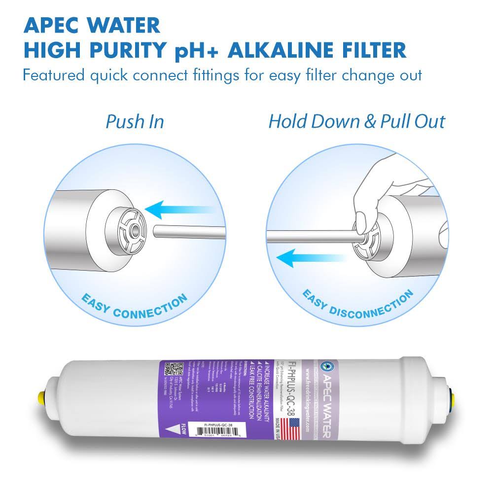 10 in. Alkaline pH+ Calcium Carbonate Inline Filter Kit with 3/8 in. Quick Connect A5409