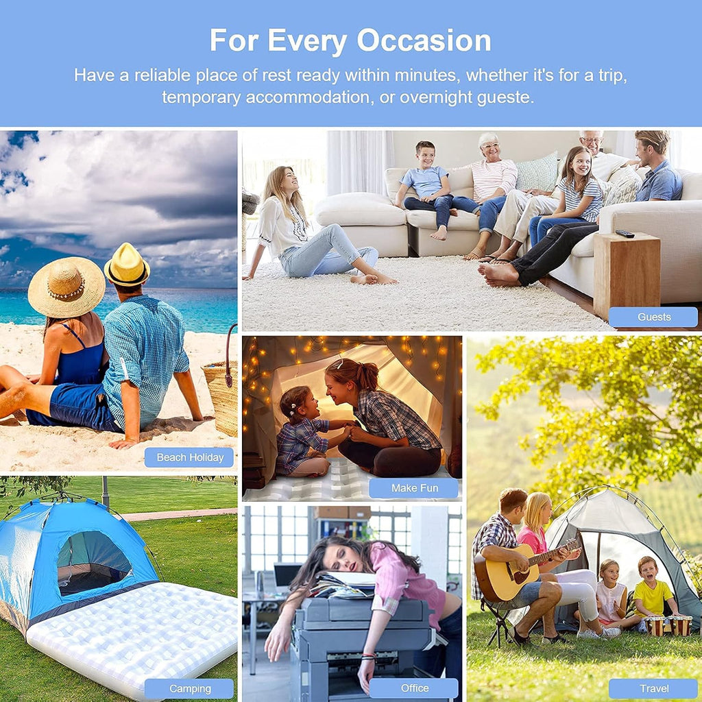 Queen Air Mattress with Flocked Top Waterproof Cover Repair Kit G3146