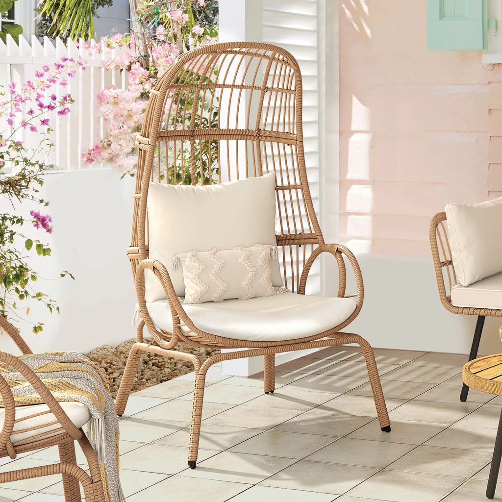 Oversized Wicker Egg Chair with Steel Frame G694990