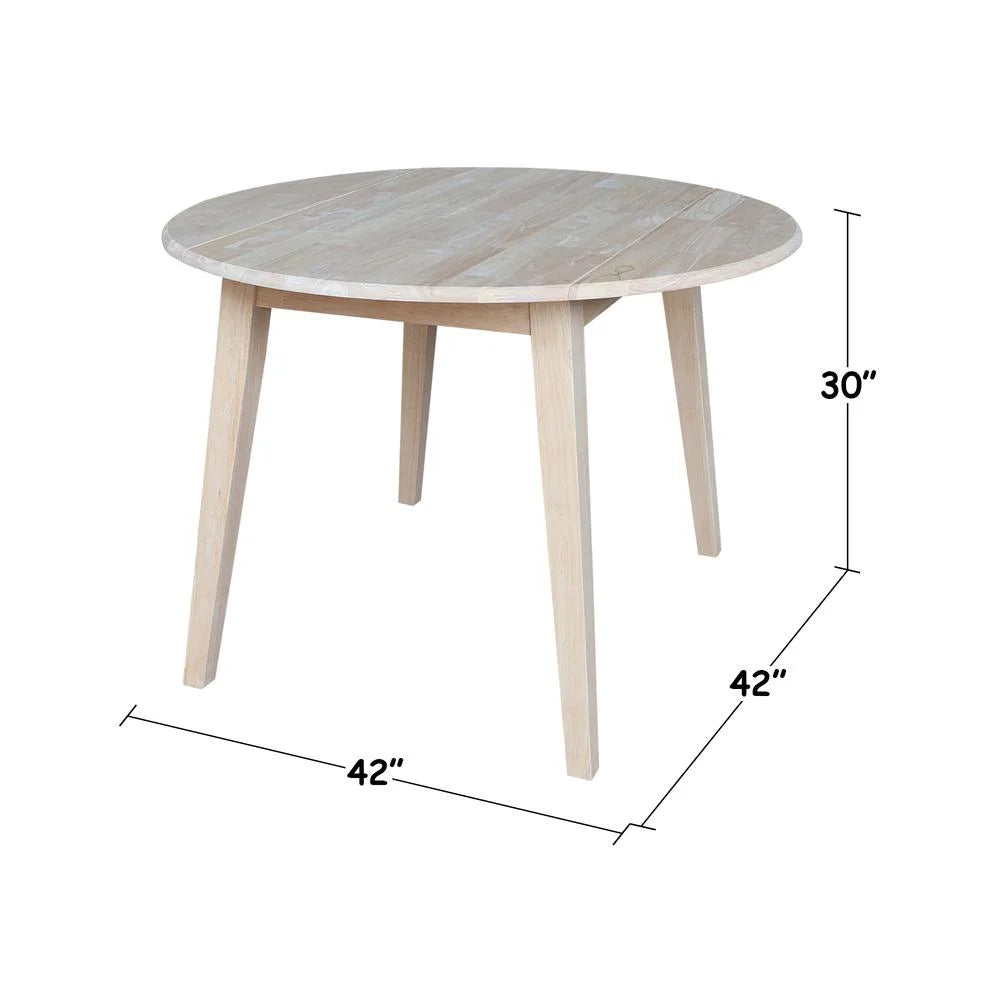 42" Round Solid Wood Dual Drop Leaf Table I6665