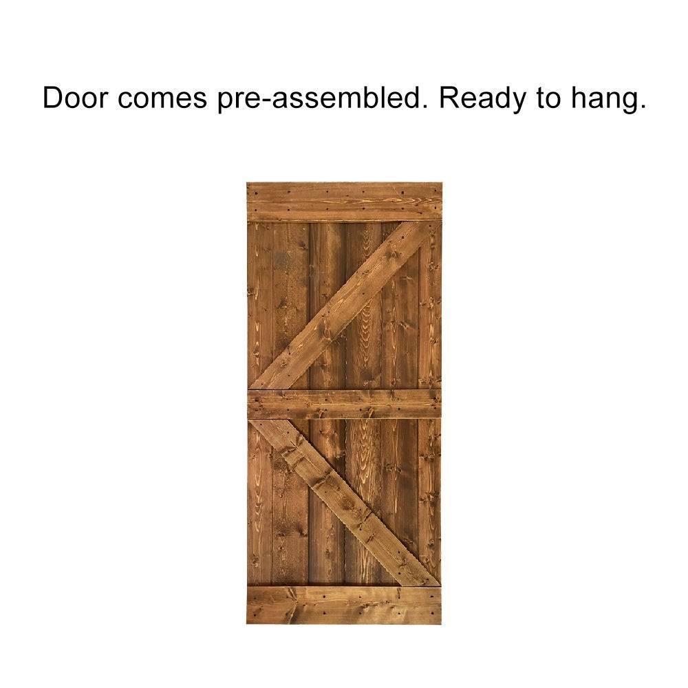 Ocean Blue Stained Wood Interior Sliding Barn Door with Hardware Kit Z5790
