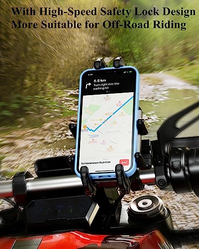 Motorcycle Phone Holder with Vibration Dampener Anti-Theft Handlebar Mount Q5272
