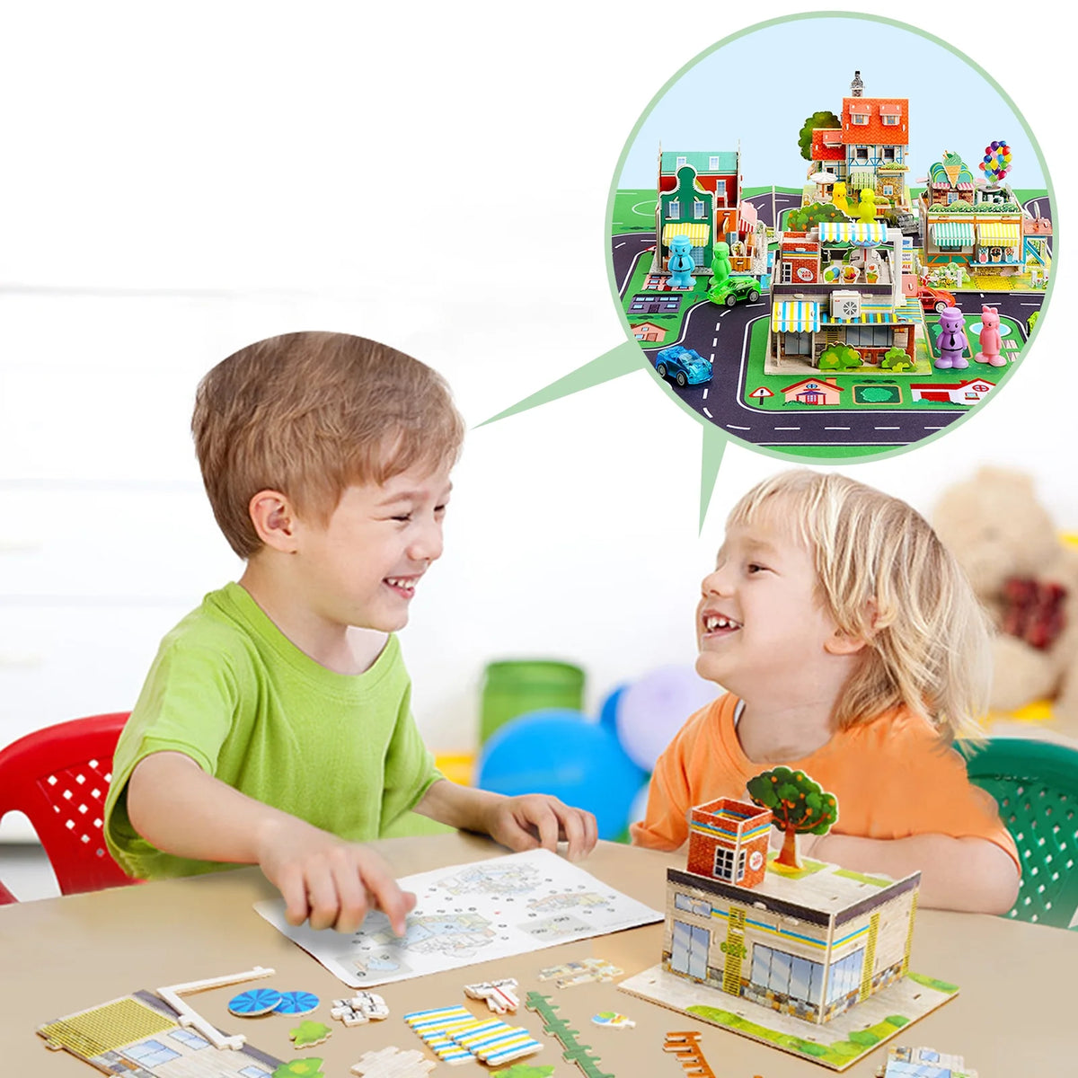 Building Blocks Set with 5 Toy Cars R6887