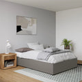 Gray Linen King Platform Bed with Storage C5562