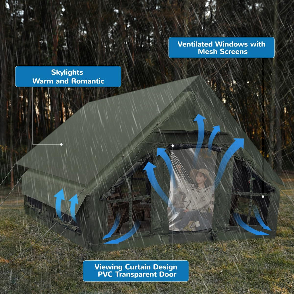 Inflatable Camping Tent with Pump, 4 Season, Waterproof F701