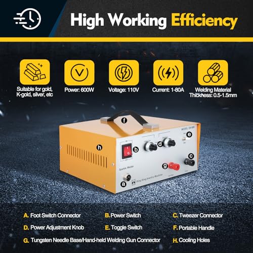 110V 600W 80A Electric Spot Welder with Foot Pedal H6071