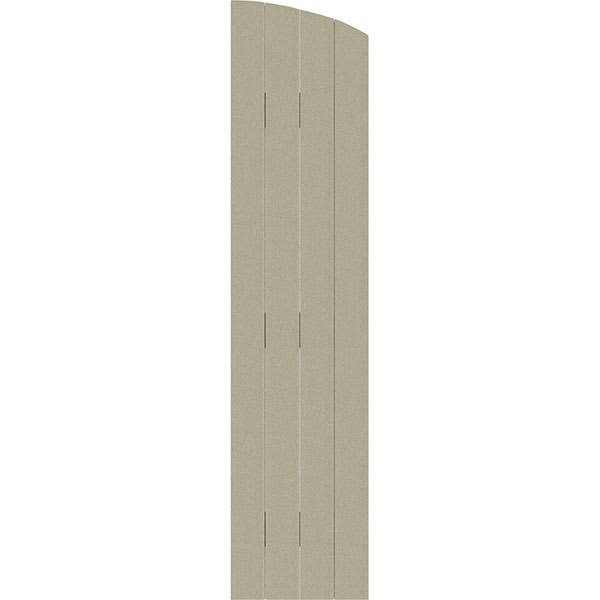 Rustic Faux Wood Shutters with Elliptical Arch Top Z736723