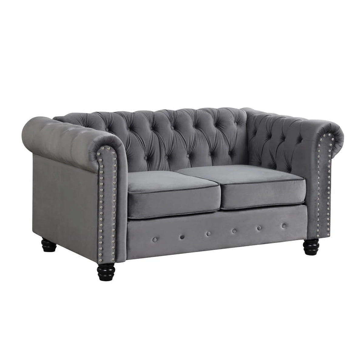 Gray Velvet Loveseat U826440
