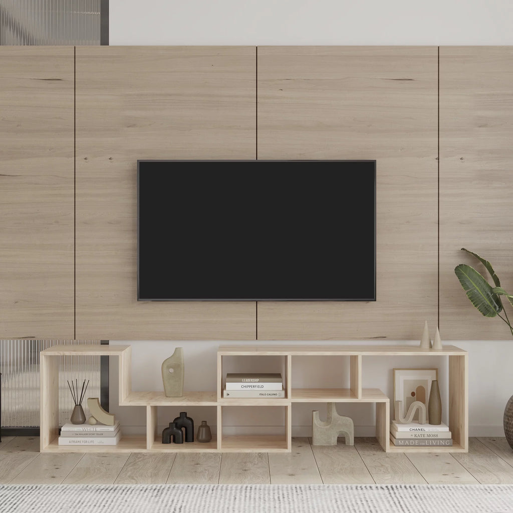 Oak L-Shaped Display Shelf Bookcase H42321