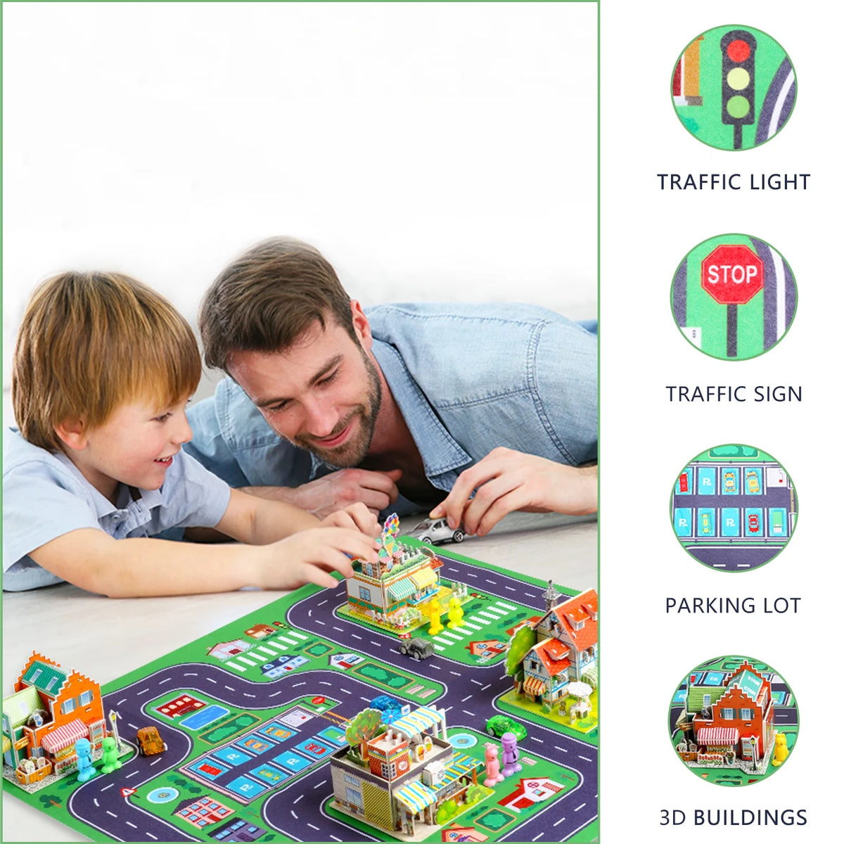 Building Blocks Set with 5 Toy Cars R6887